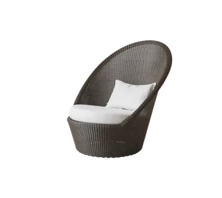 Kingston sunchair w/wheels van Cane-line in Mocca, small round Weave, White, Natté w/QuickDry & Airflow – productfoto 2 van 2
