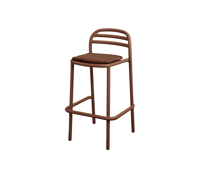 Bliss bar chair von Cane-line in Desert red, aluminium, Desert red, Delight w/QuickDry & Airflow – Produktfoto