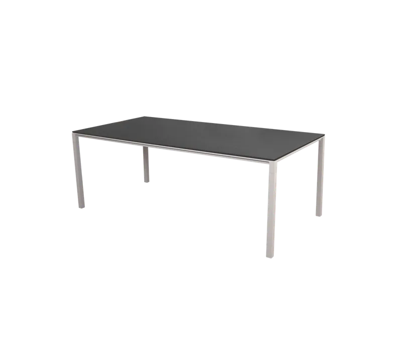 Pure dining table, 200x100 cm by Cane-line in Sand, Aluminium, Black, linoleum – product photo