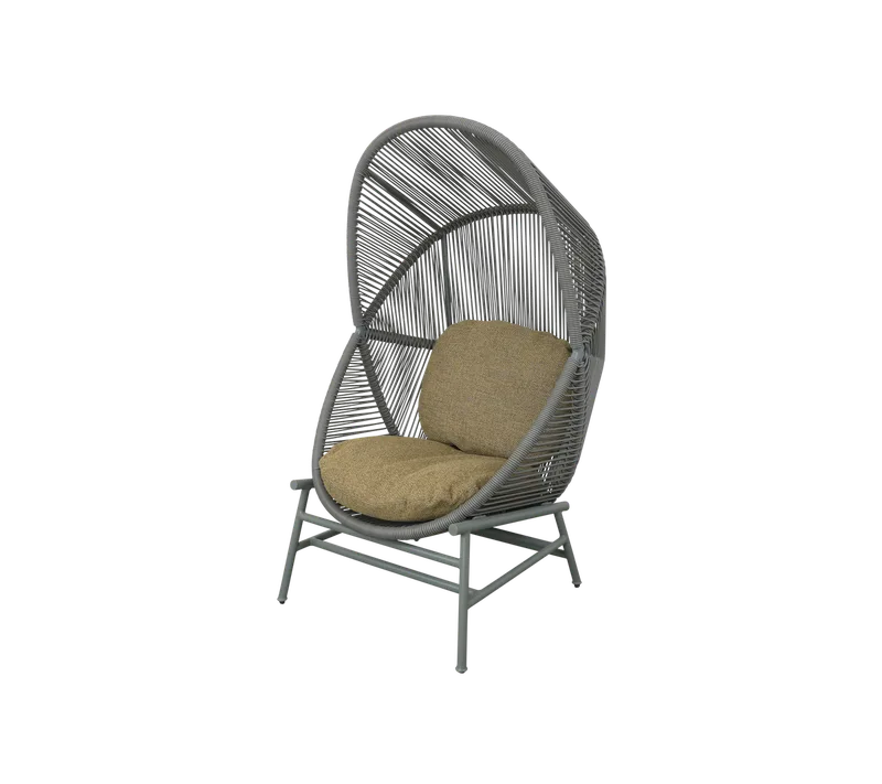 Hive chair by Cane-line in Dusty green, small round core Weave, Dusty green, aluminium, Turmeric yellow, Rise w/QuickDry & Airflow – product photo