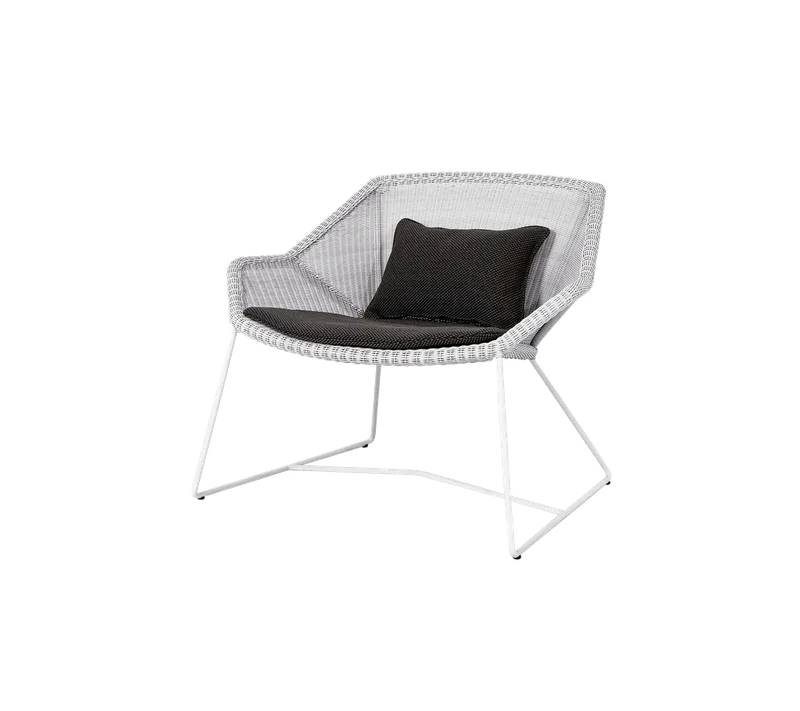 Breeze lounge chair by Cane-line in White grey, small round Weave, Dark grey, Focus – product photo