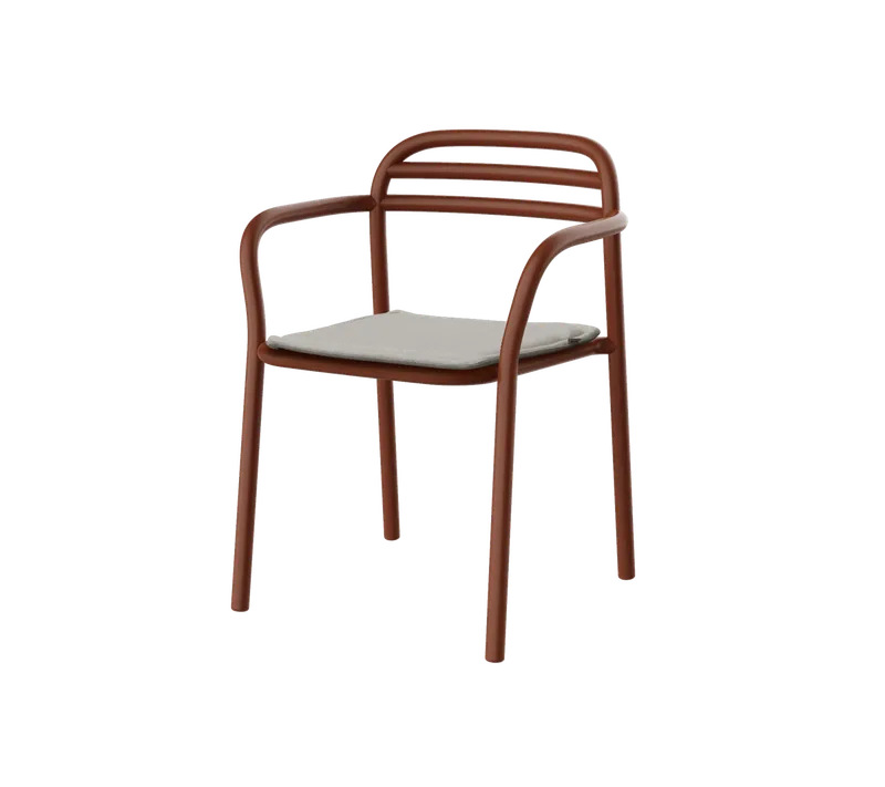 Bliss armchair by Cane-line in Desert red, aluminium, Sand, Natté w/QuickDry & Airflow – product photo