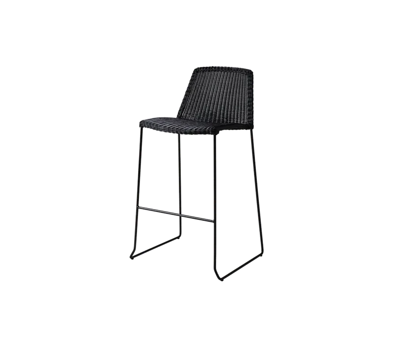 Breeze bar chair by Cane-line in Black, small round Weave – product photo