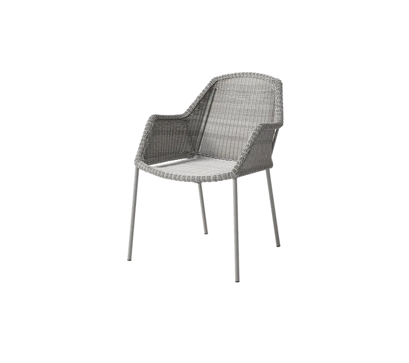Breeze chair, stackable van Cane-line in Taupe, small round Weave, Geen – productfoto