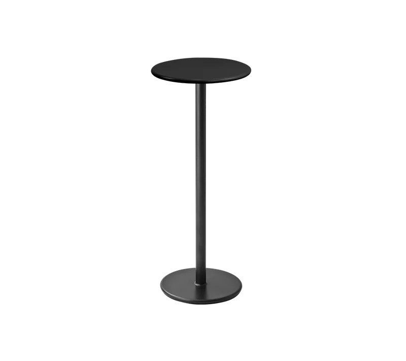 Go bar table dia. 45 cm van Cane-line in Lava grey, aluminium, Lava grey, semi glossy aluminium – productfoto