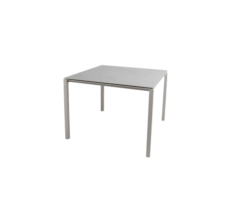 Pure dining table, 100x100 cm by Cane-line in Taupe, aluminium, Concrete grey, ceramic – product photo