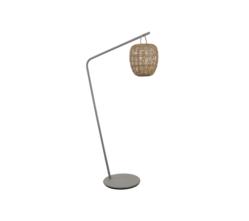 Illusion Glow lamp, hanging by Cane-line in Natural, mini cross Weave, Solar LED, Taupe, aluminium – product photo