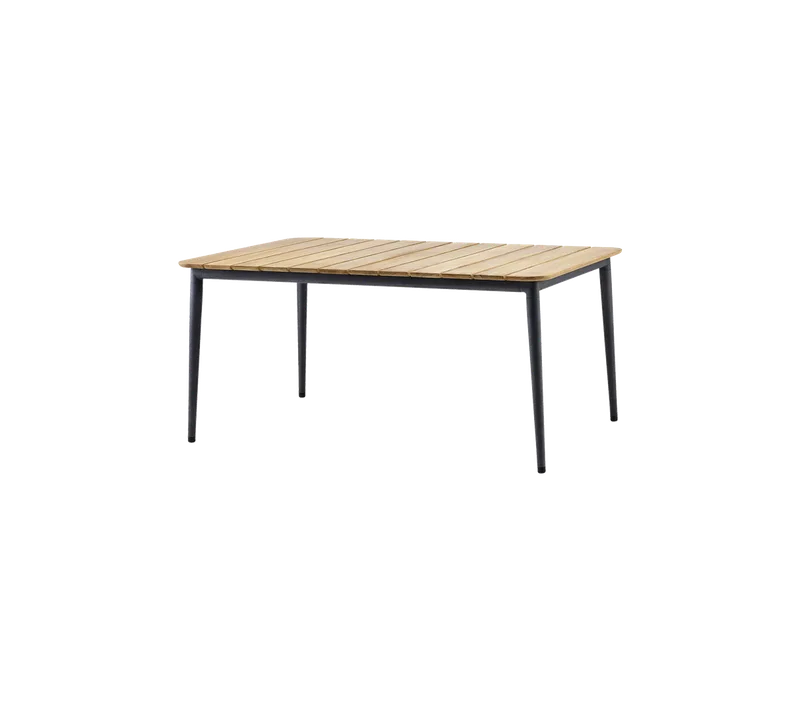 Core dining table, 160x90 cm von Cane-line in Lava grey, aluminium w/teak – Produktfoto