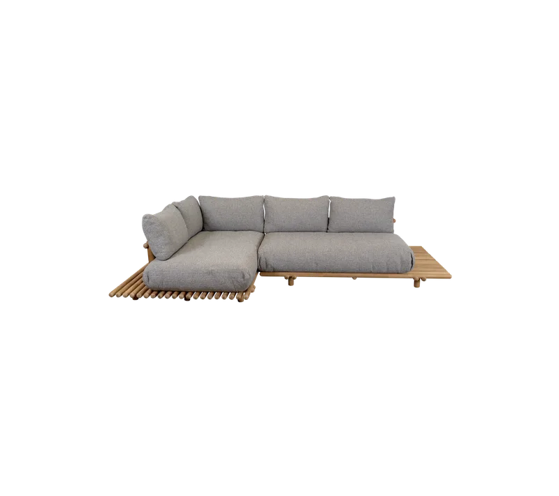 Sticks platform, corner sofa de Cane-line en Teak incl. light brown Rise w/QuickDry & Airflow – photo du produit