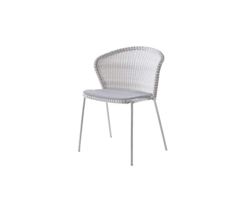 Lean chair de Cane-line en White grey, small round Weave, Grey, Natté – photo du produit