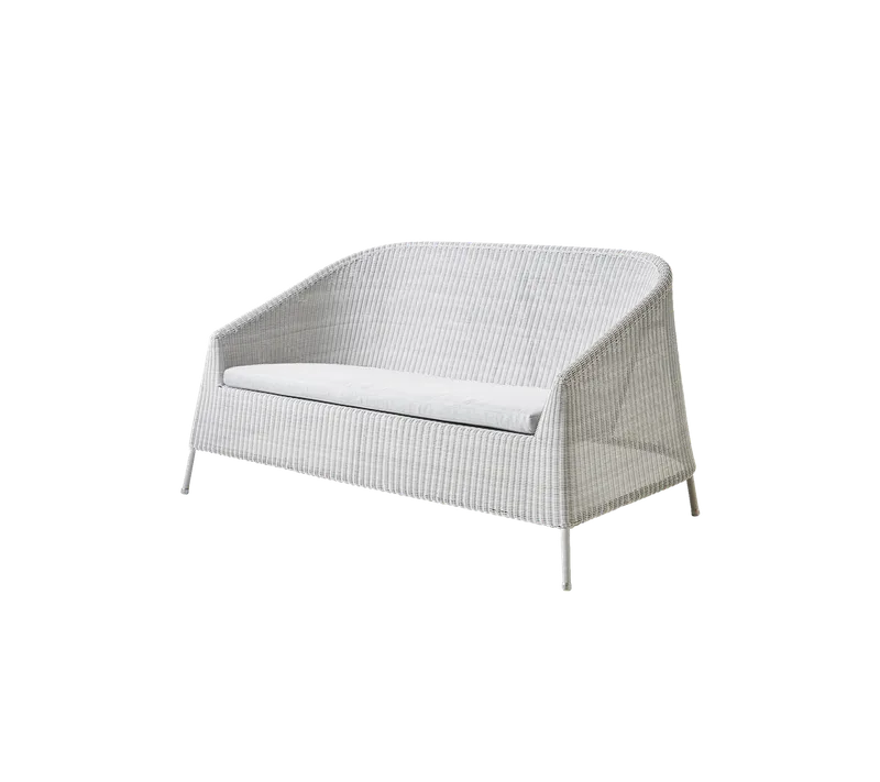 Kingston 2-seater sofa van Cane-line in White grey, small round Weave, Light grey, Natté w/QuickDry & Airflow – productfoto 2 van 2