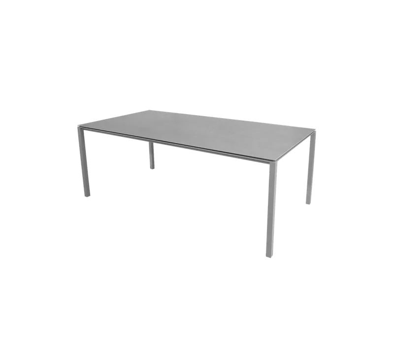 Pure dining table, 200x100 cm van Cane-line in Light grey, aluminium, Concrete grey, ceramic – productfoto
