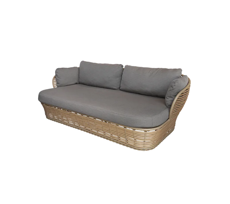 Basket 2-seater sofa by Cane-line in Natural, braid Weave incl. taupe AirTouch w/QuickDry & Airflow – product photo