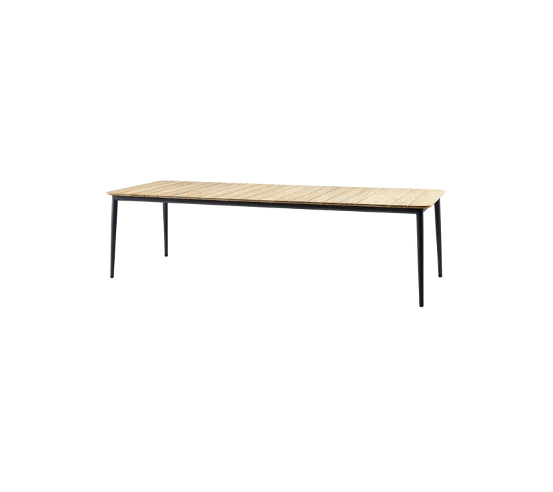 Core dining table, 274x90 cm van Cane-line in Lava grey, aluminium w/teak – productfoto