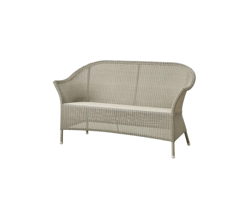 Lansing 2-seater sofa van Cane-line in Taupe, small round Weave, Geen, Geen – productfoto