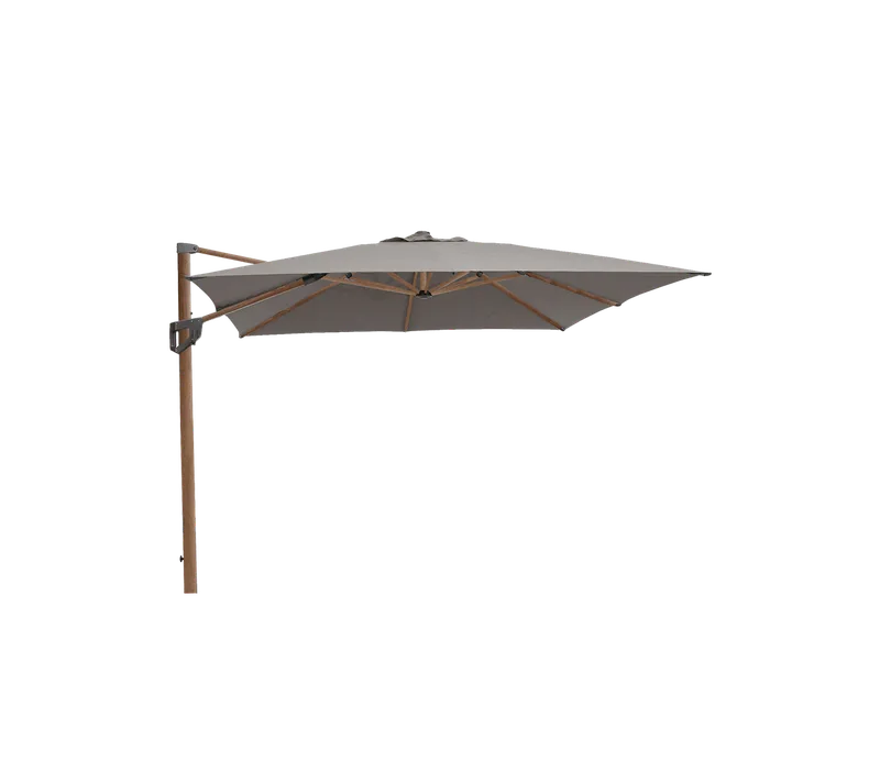 Hyde luxe hanging parasol, 3x4 m by Cane-line in Aluminium w/Taupe fabric, wood look, None – product photo