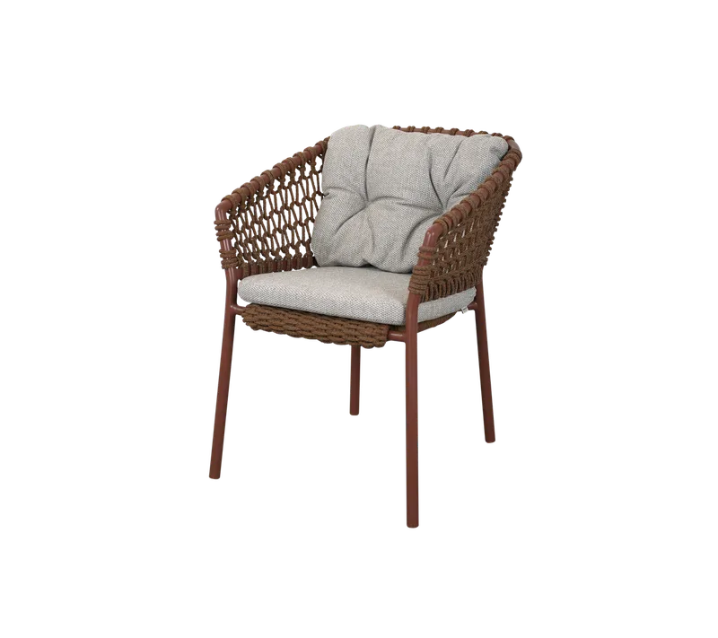 Ocean chair by Cane-line in Umber brown, round open Soft Rope, Light brown, Wove – product photo