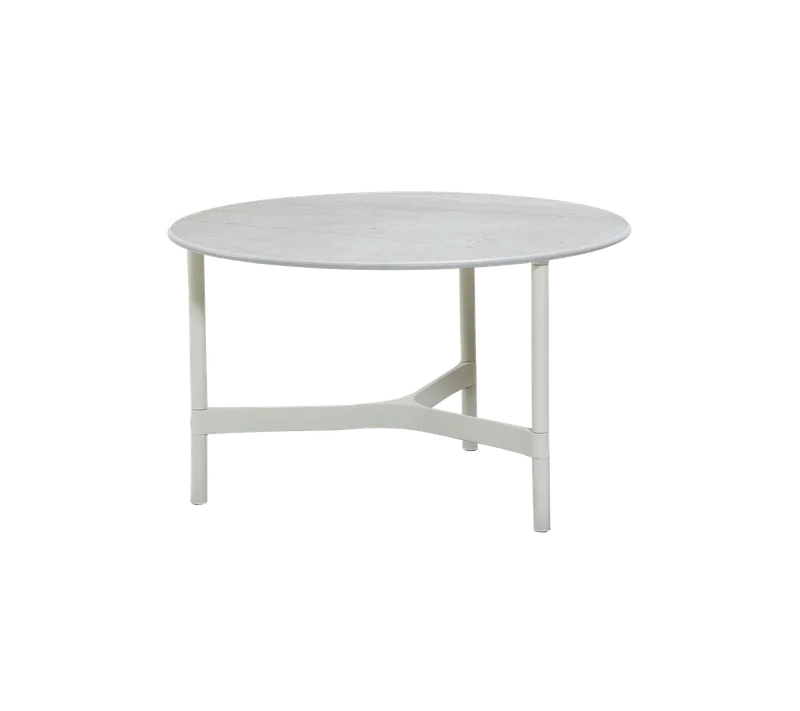 Twist coffee table, medium by Cane-line in White, aluminium, Fossil grey, ceramic – product photo