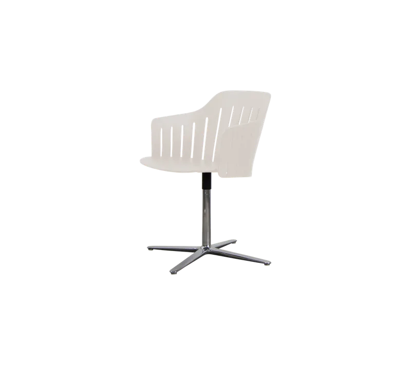 Choice chair with swivel base de Cane-line en Sand, polypropylene, up to 98% recycled, Polished, aluminium – photo du produit