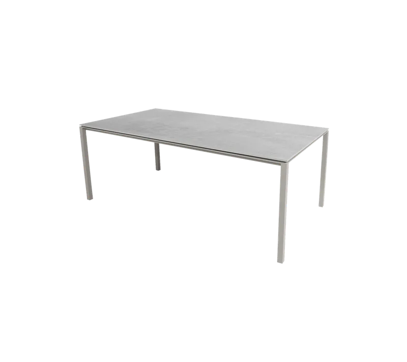 Pure dining table, 200x100 cm van Cane-line in Taupe, aluminium, Fossil grey, ceramic – productfoto