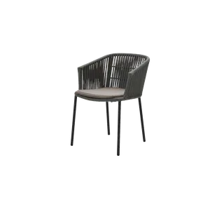 Moments chair, stackable de Cane-line en Dark grey, string open Soft Rope, Taupe, Natté – photo du produit 2 sur 2