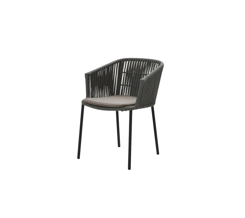 Moments chair, stackable de Cane-line en Dark grey, string open Soft Rope, Taupe, Natté – photo du produit 2 sur 2