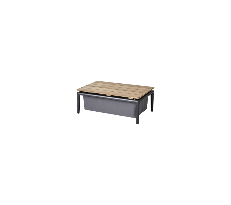 Conic box table by Cane-line in Teak w/grey aluminium incl. Tex – product photo