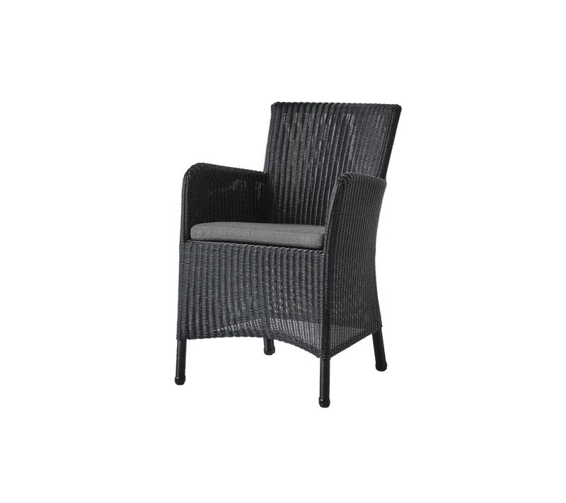 Hampsted chair by Cane-line in Black, small round Weave, Taupe, Natté – product photo