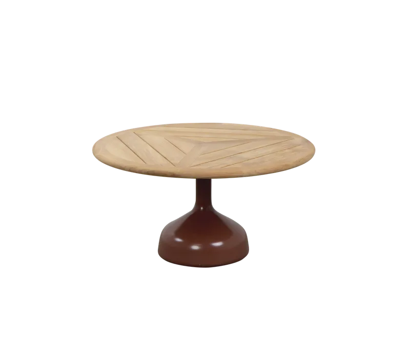 Glaze coffee table, large de Cane-line en Desert red, semi glossy aluminium, Teak, geometric 80 cm – photo du produit