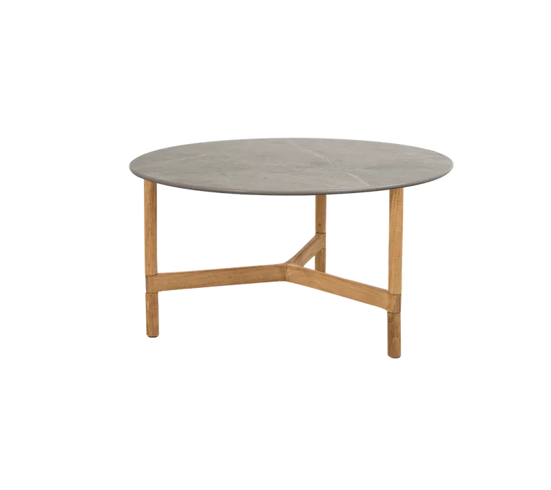 Twist coffee table, medium by Cane-line in Teak, Taupe, Ceramic – product photo