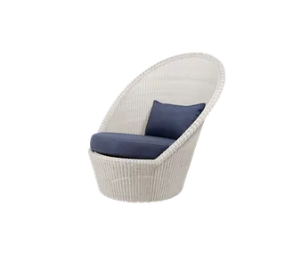 Kingston sunchair w/wheels by Cane-line in Sand, small round Weave, Blue, Link w/QuickDry & Airflow – product photo 2 of 2