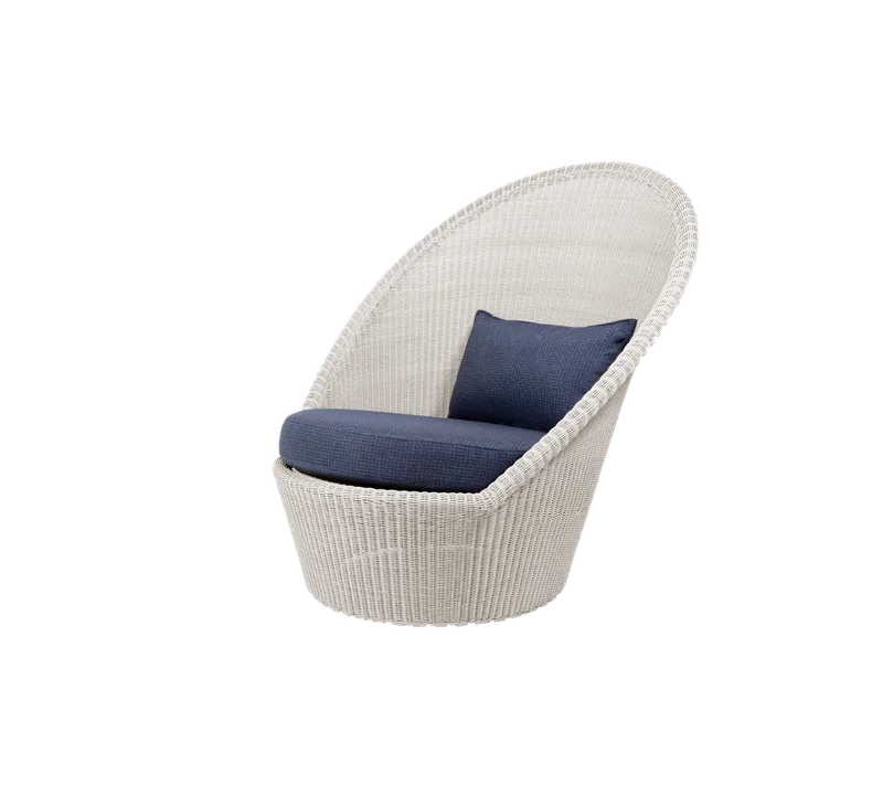 Kingston sunchair w/wheels by Cane-line in Sand, small round Weave, Blue, Link w/QuickDry & Airflow – product photo 2 of 2