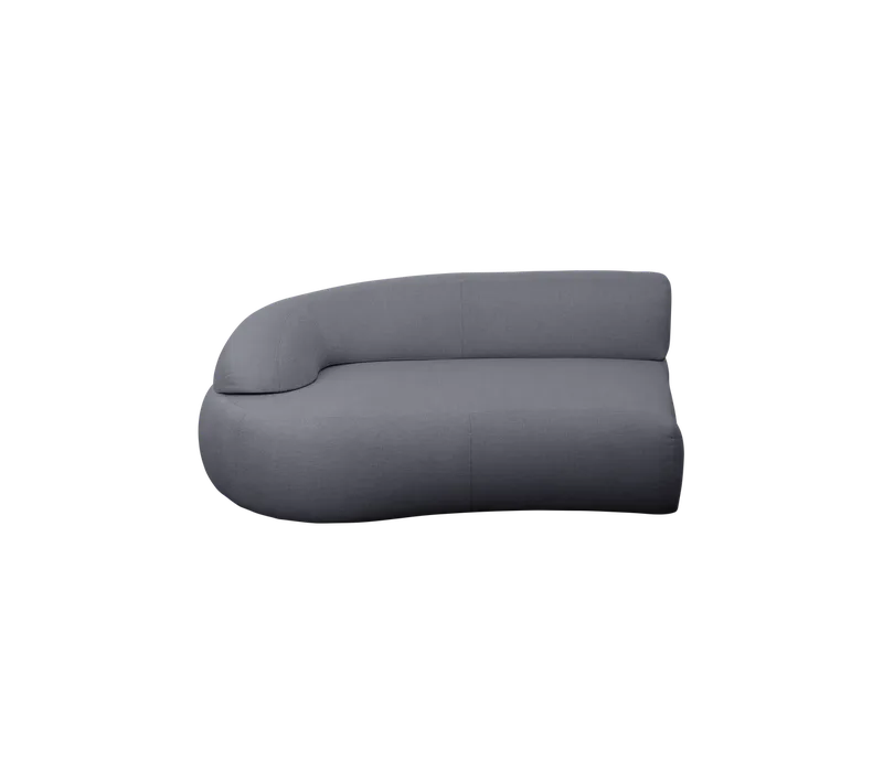 Mellow sofa module right w/long backrest van Cane-line in Grey, AirTouch w/QuickDry & Airflow – productfoto