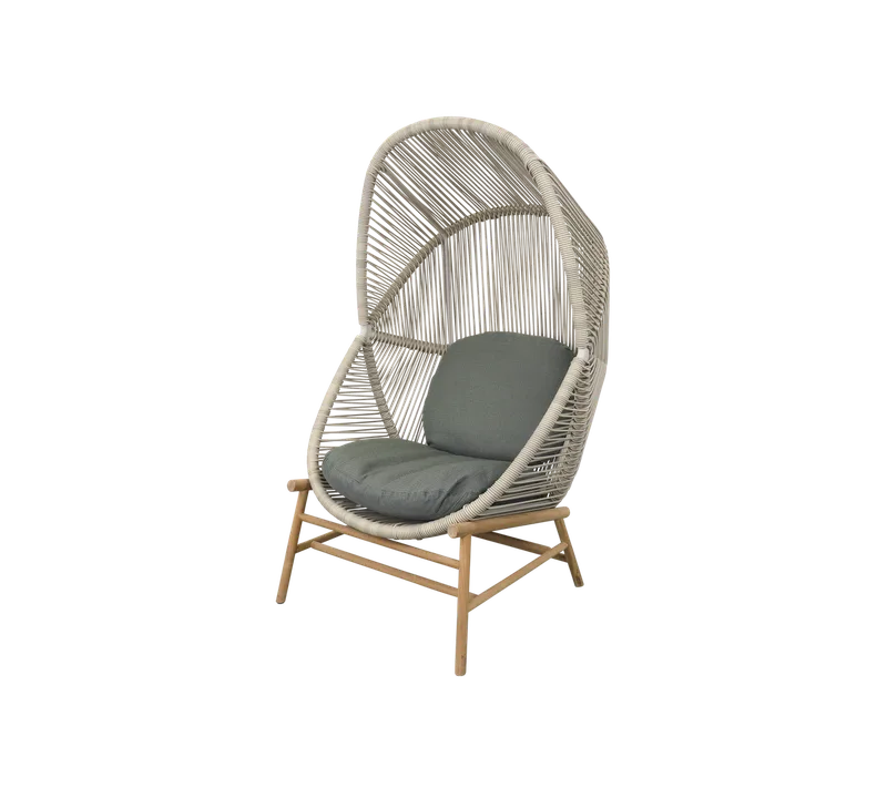 Hive chair von Cane-line in Sand, small round core Weave, Teak, Light green, Link w/QuickDry & Airflow – Produktfoto
