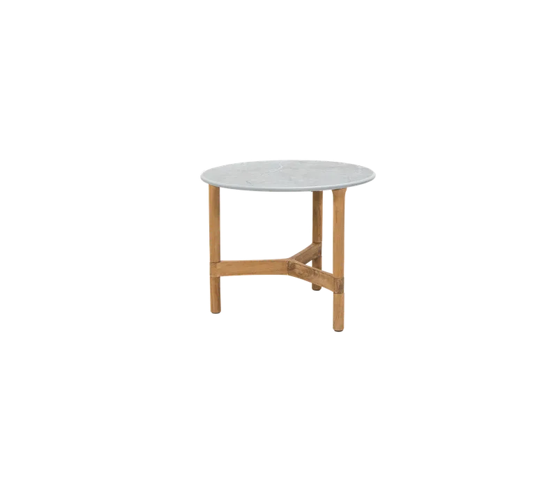 Twist coffee table, small by Cane-line in Teak, Fossil grey, ceramic – product photo