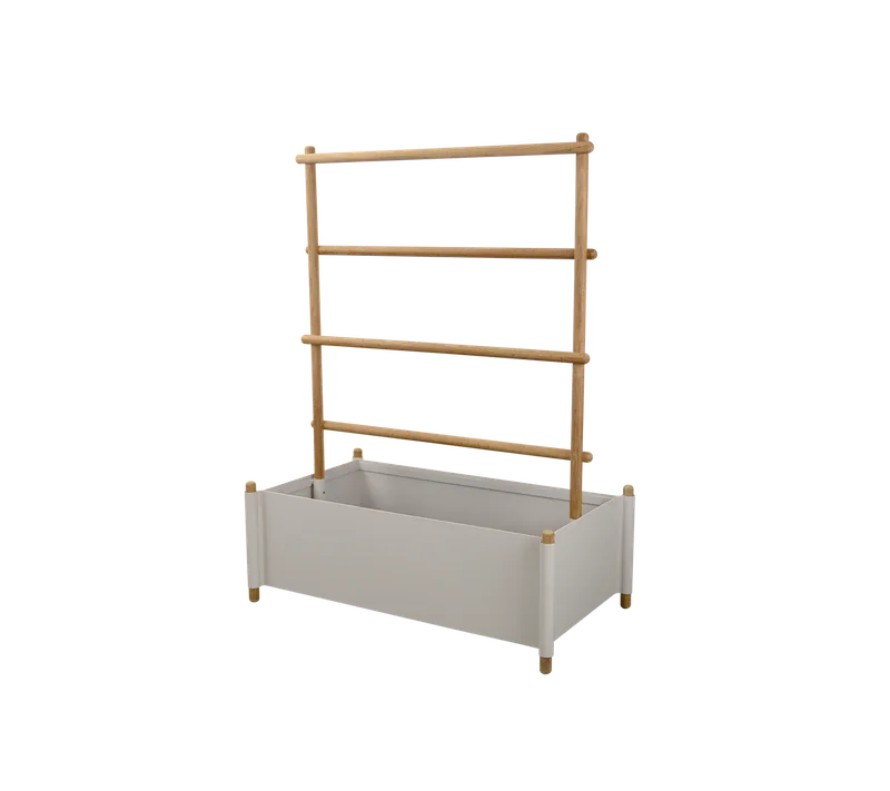 Sticks planter w/rack von Cane-line in Teak w/sand aluminium – Produktfoto