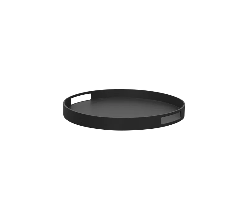 Club tray round dia. 44 cm by Cane-line in Lava grey, aluminium – product photo