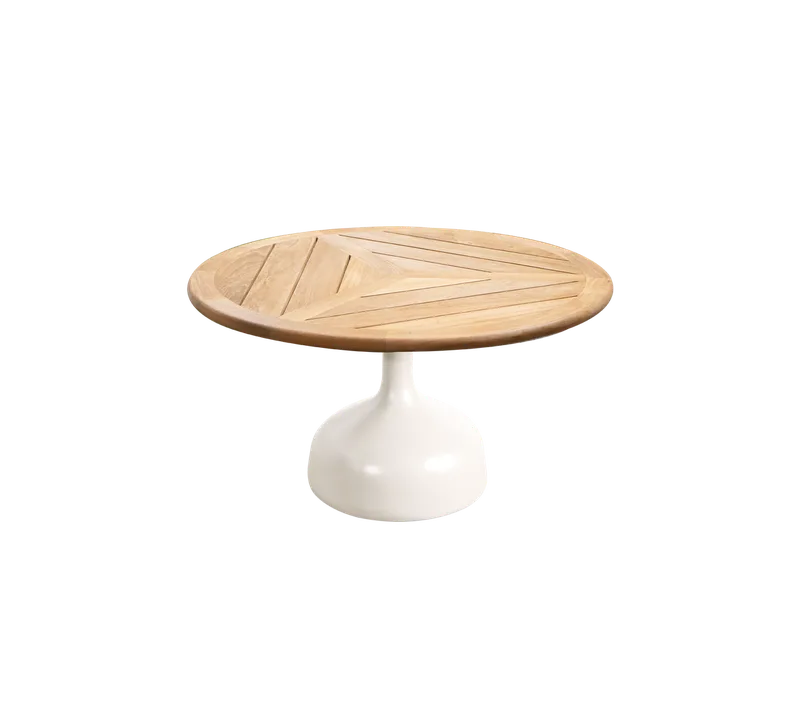 Glaze coffee table, large de Cane-line en Sand, semi glossy aluminium, Teak, geometric 80 cm – photo du produit