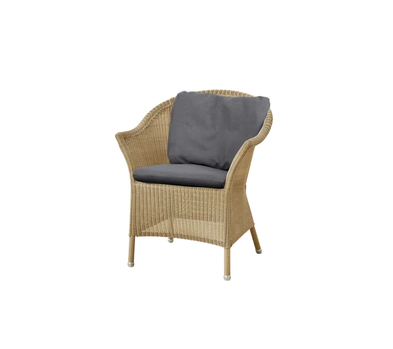 Lansing chair von Cane-line in Natural, small round Weave, Grey, Natté, Grey, Natté – Produktfoto