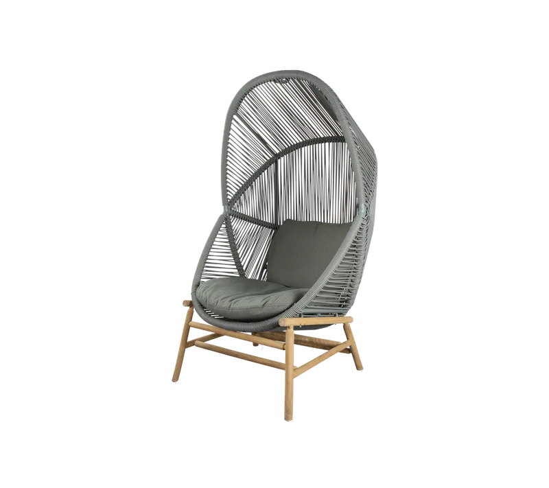 Hive chair von Cane-line in Dusty green, small round core Weave, Teak, Light green, Link w/QuickDry & Airflow – Produktfoto