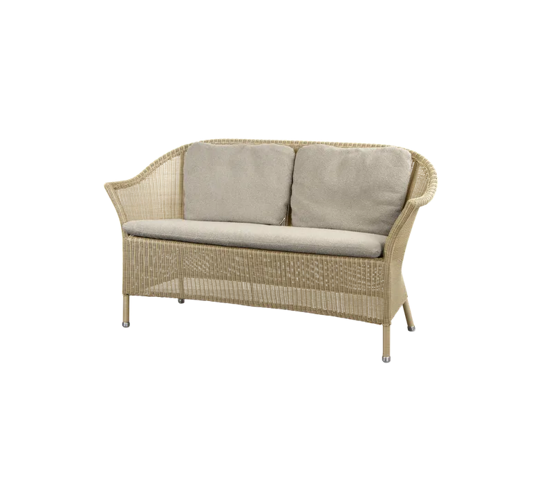 Lansing 2-seater sofa von Cane-line in Natural, small round Weave, Taupe, Free, Taupe, Free w/2 cushions – Produktfoto