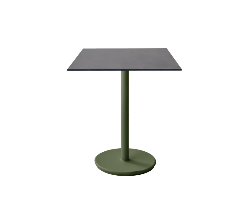 Go café table 75x75 cm by Cane-line in Dark green, aluminium, Dark grey structure, High pressure laminate – product photo