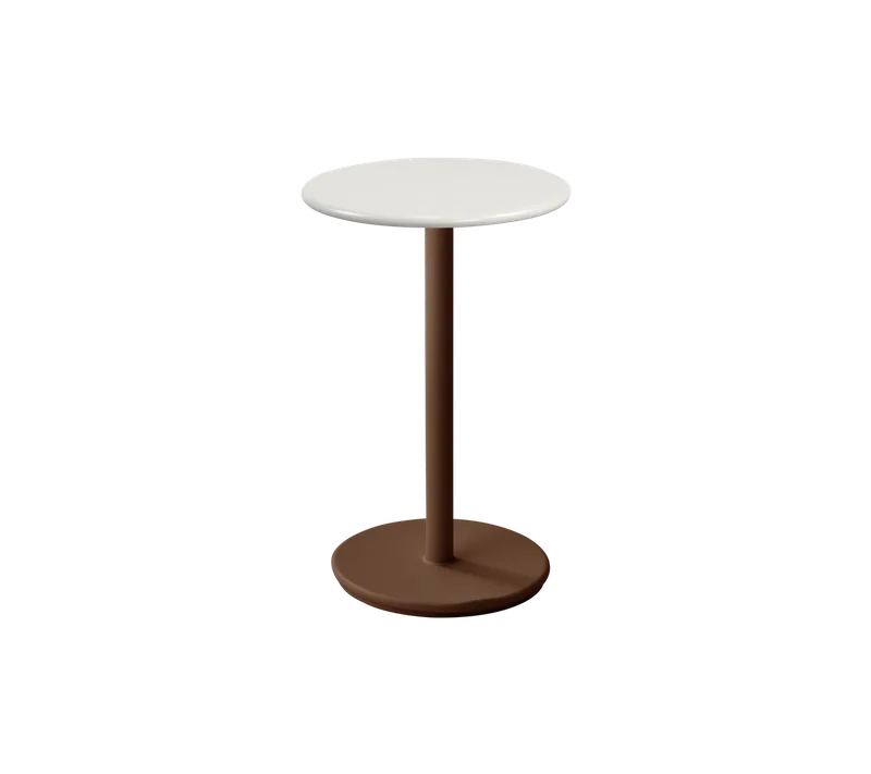 Go café table dia. 45 cm von Cane-line in Desert red, aluminium, Sand, semi glossy aluminium – Produktfoto