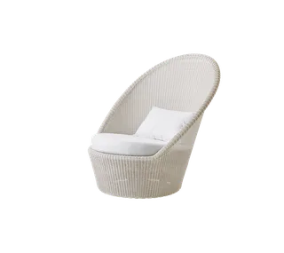 Kingston sunchair w/wheels van Cane-line in Sand, small round Weave, White, Natté w/QuickDry & Airflow – productfoto 2 van 2