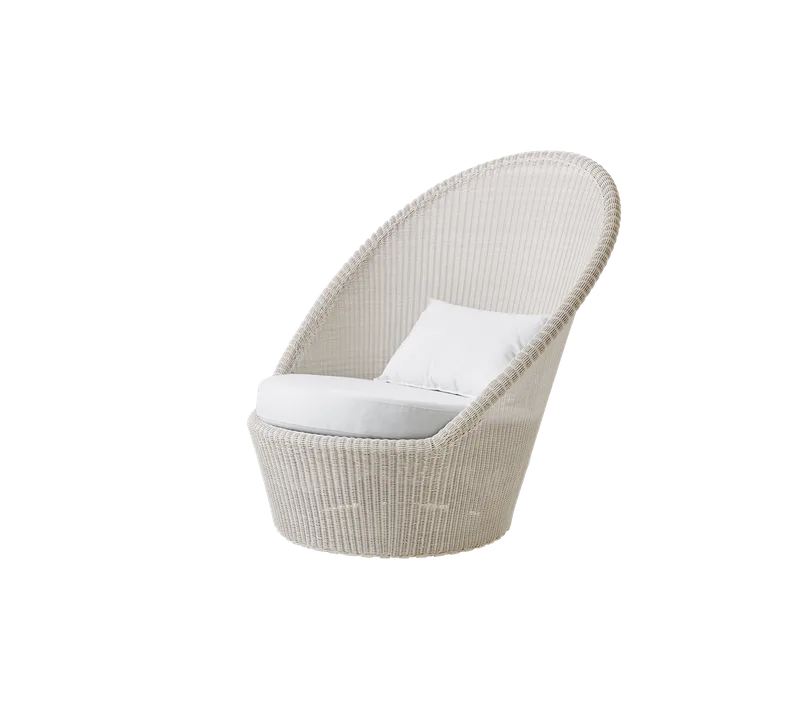 Kingston sunchair w/wheels van Cane-line in Sand, small round Weave, White, Natté w/QuickDry & Airflow – productfoto 2 van 2