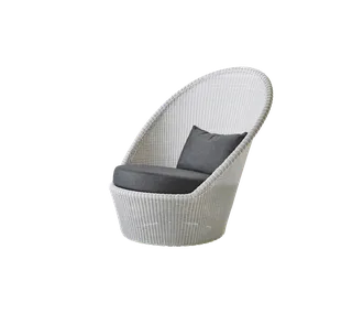 Kingston sunchair w/wheels von Cane-line in White grey, small round Weave, Black, Natté w/QuickDry & Airflow – Produktfoto 2 von 2