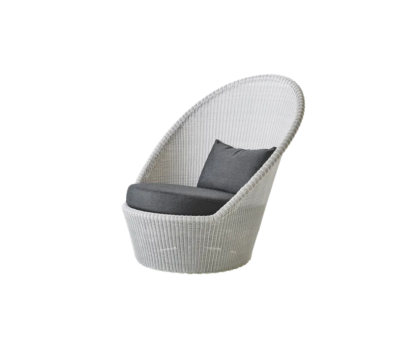 Kingston sunchair w/wheels von Cane-line in White grey, small round Weave, Black, Natté w/QuickDry & Airflow – Produktfoto 2 von 2