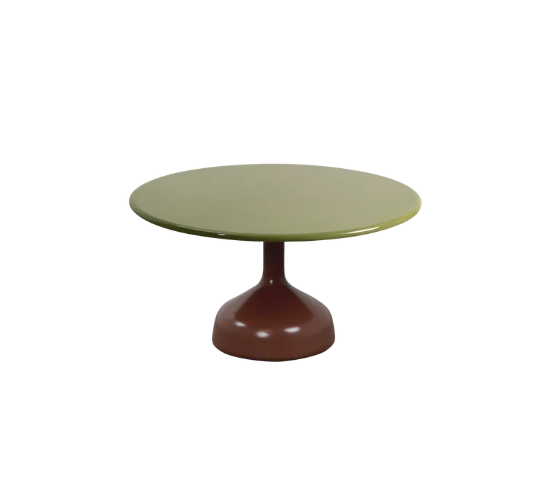 Glaze coffee table, large by Cane-line in Desert red, semi glossy aluminium, Green, lava stone glazed – product photo