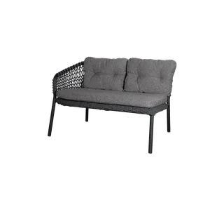 Ocean 2-seater sofa left/right module, Cushion set by Cane-line in Dark grey, Wove w/QuickDry & Airflow – product photo 1 of 2