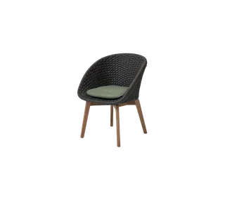 Peacock chair van Cane-line in Dark grey, medium flat Soft Rope w/teak, Dark green, Link – productfoto 2 van 2
